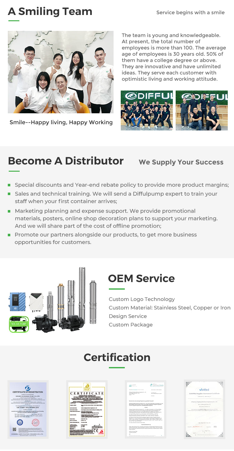 3 Horse Power Solar Water Pump Solar AC DC Hybrid Solar Submersible Pump