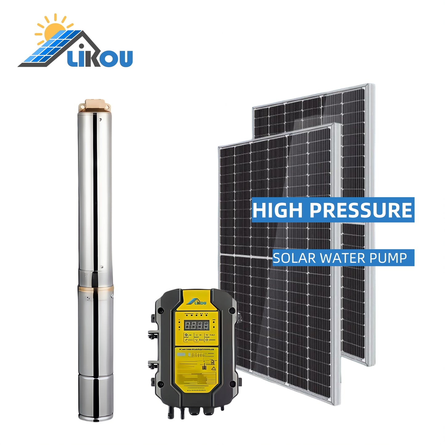 1.2HP 60V DC Portable Solar Water Pump Cart - Solar Panel + Pump Combo Set